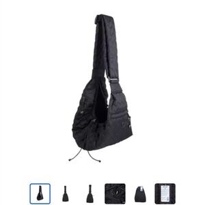 Black Quilted Sling Bag for dogs